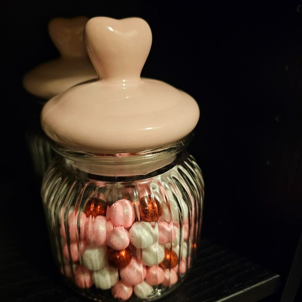 Valentine's Glass Jar with Ceramic Heart Lid